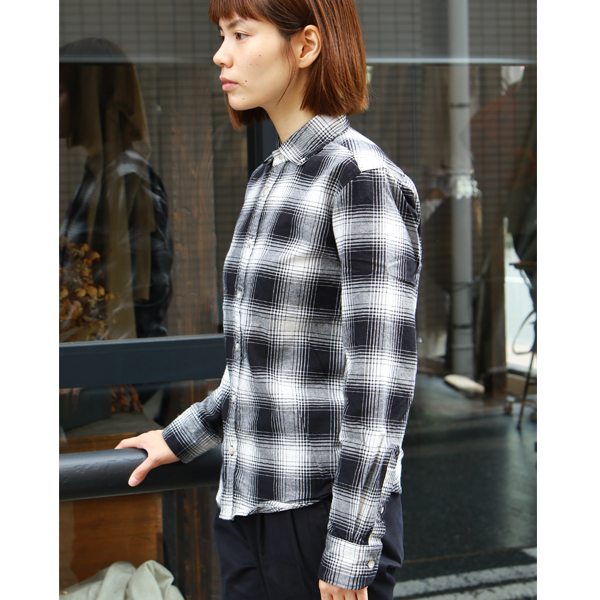 画像: 【RE PRICE/価格改定】コットンフランネルチェック ワイドスプレッドボタンダウン長袖シャツ［Lady's］【MADE IN JAPAN】『日本製』 / Upscape Audience