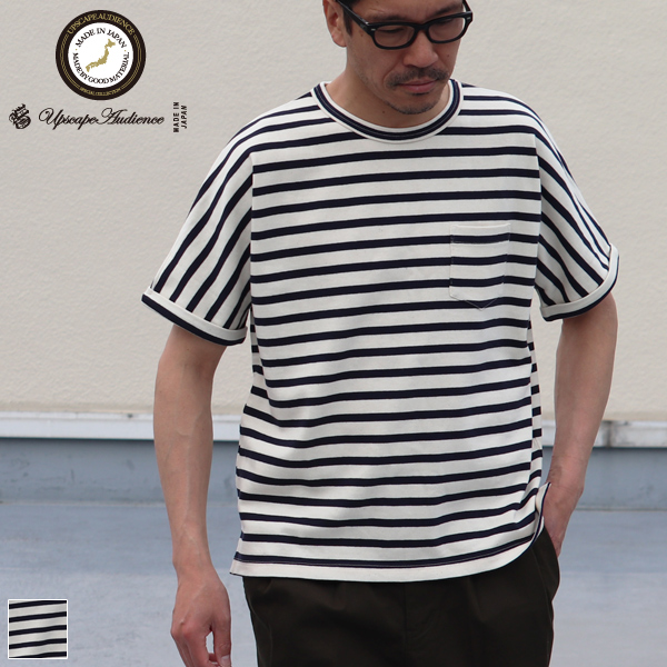 画像1: 【RE PRICE/価格改定】Basque 10オンス ( バスク天竺 )無地＆ボーダービッグポケT【MADE IN JAPAN】『日本製』/ Upscape Audience (1)