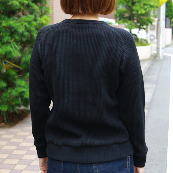 画像: 【RE PRICE/価格改定】ビッグワッフルサドルショルダー ガゼットクルーネックニット［Lady's］【MADE IN JAPAN】『日本製』 / Upscape Audience