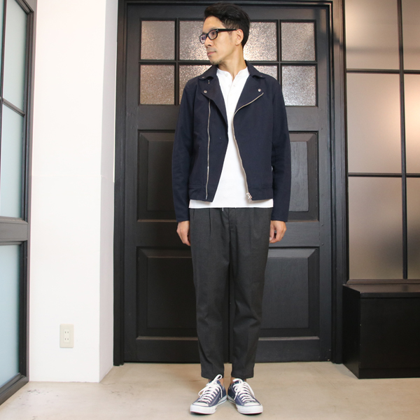 画像: BOROライク ランダムワッフル ランダム釦モックヘンリーカットソー【MADE IN JAPAN】『日本製』/ Upscape Audience