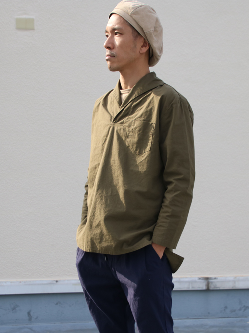 画像: 【RE PRICE/価格改定】コットンクロススキッパーカラープルオーバーポケ付9分袖_Shirts【MADE IN JAPAN】『日本製』 / Upscape Audience