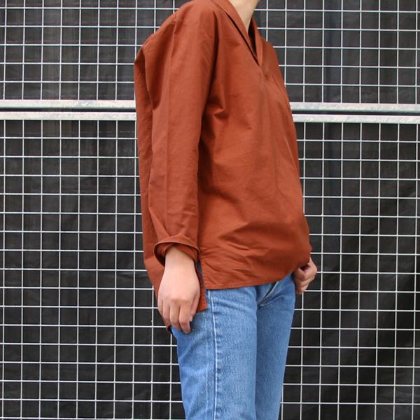 画像5: コットンクロススキッパーカラープルオーバーポケ付9分袖_Shirts【Lady's】【MADE IN JAPAN】『日本製』 / Upscape Audience (5)