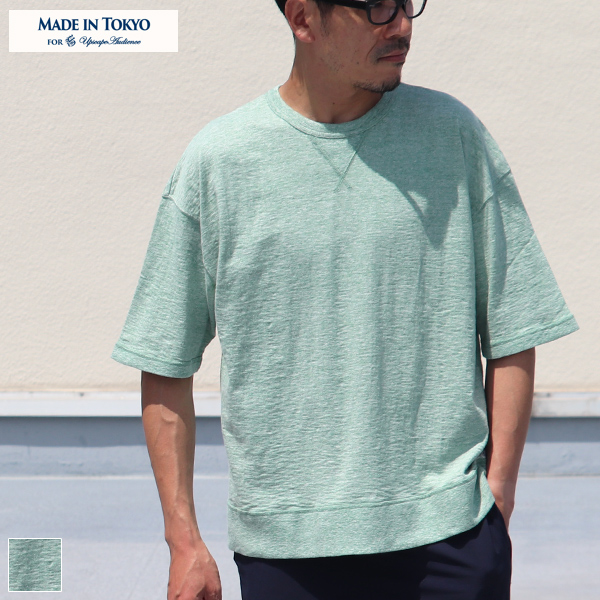 画像1: 【RE PRICE/価格改定】吊り編み天竺ガゼットC/N スウェット ビッグ 5分袖TEE【MADE IN TOKYO】『東京製』  / Upscape Audience (1)