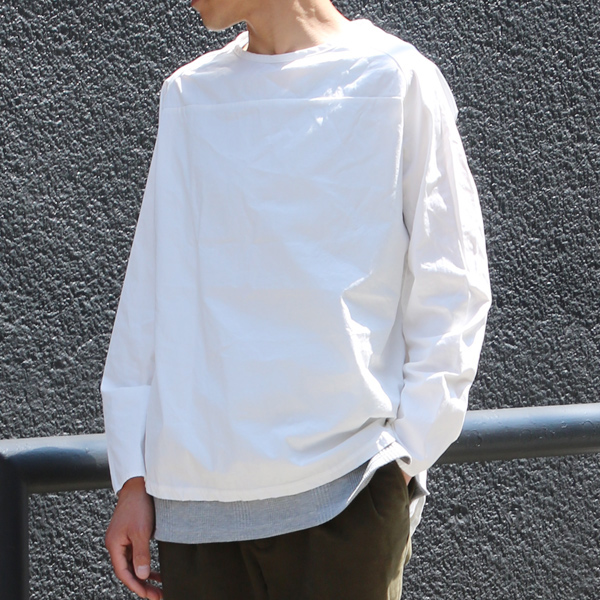 画像: コットンギャバジンサドルショルダーヘムラウンドL/SシャツTEE【MADE IN JAPAN】『日本製』/ Upscape Audience