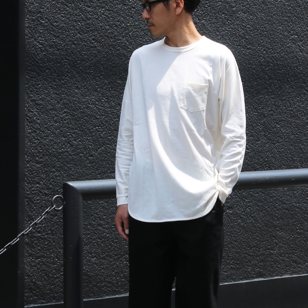 画像: 【RE PRICE / 価格改定】コーマ天竺クルーネックポケット付き長袖Tee【MADE IN JAPAN】『日本製』/ Upscape Audience