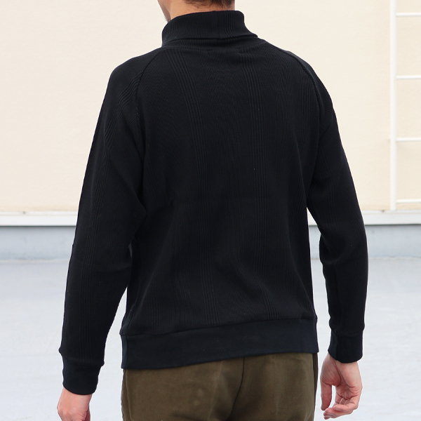 画像5: 【RE PRICE / 価格改定】ランダムワッフル サドルショルダー タートルネック L/S ニットソー【MADE IN JAPAN】『日本製』/ Upscape Audience (5)