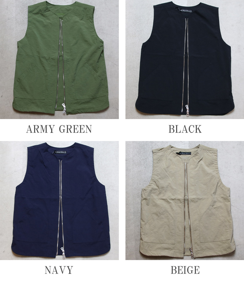 画像: 【RE PRICE/価格改定】ヴィンテージナイロンオックス ノーカラーZipベスト【MADE IN JAPAN】『日本製』/ Upscape Audience