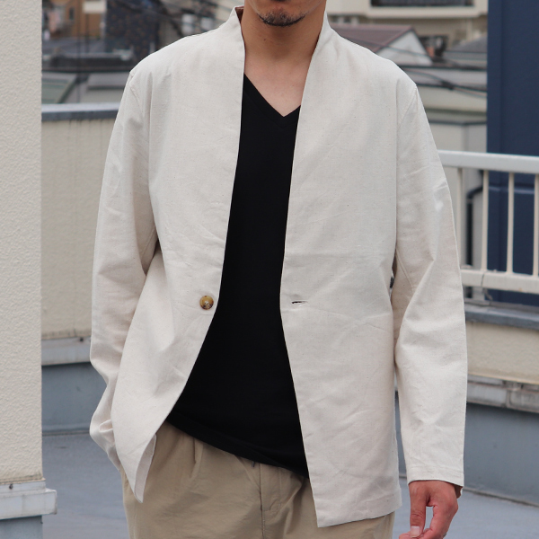 画像2: 【RE PRICE/価格改定】綿麻キャンバス1Bカラーレス_jacket【MADE IN JAPAN】『日本製  / Upscape Audience (2)