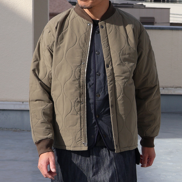 画像2: 【RE PRICE / 価格改定】Teflon（テフロン）耐水撥水コットンタッチナイロンウェーブキルトUS エアホースブルゾン【MADE IN JAPAN】『日本製』/ Upscape Audience (2)