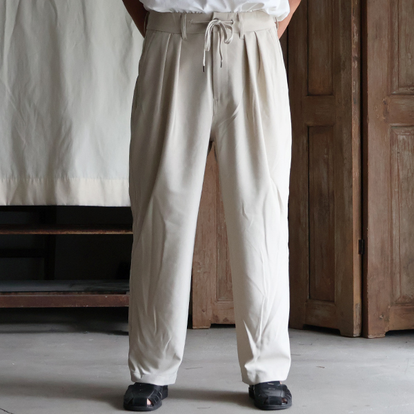 画像12: Naturemier TM (ナチュレミア) TECH リネンライク トロワッシャー 2タック ワイド イージーパンツ【MADE IN JAPAN】『日本製』/ Upscape Audience (12)