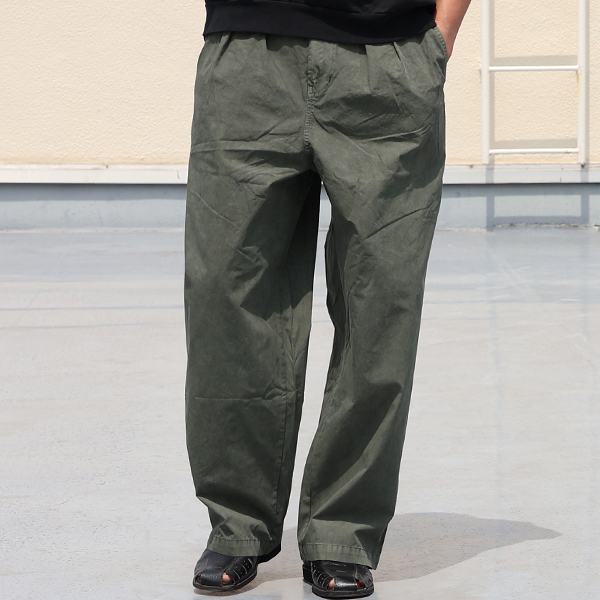 画像4: ピグメント 馬布 (ホースクロス) 2タック ワイド イージーパンツ /Audience【ご予約・2月上旬〜下旬予定】 (4)