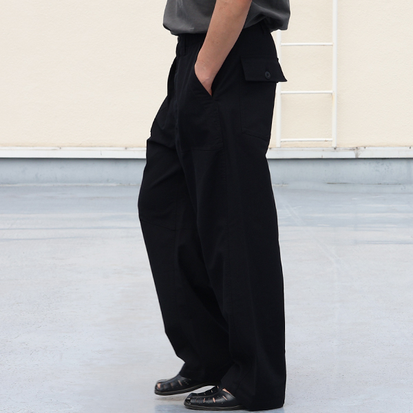 画像6: 綿麻ビンテージキャンバス 1タックベイカー カーヴド イージーパンツ 【送料無料】/Audience (6)