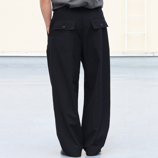 画像7: 綿麻ビンテージキャンバス 1タックベイカー カーヴド イージーパンツ 【送料無料】/Audience (7)