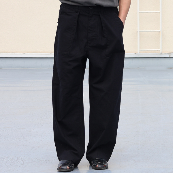 画像10: 綿麻ビンテージキャンバス 1タックベイカー カーヴド イージーパンツ 【送料無料】/Audience (10)