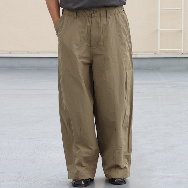 画像2: 綿ナイロンギャバ US ARMY ファティーグ ワイド イージー バルーンパンツ 【送料無料】/Audience (2)