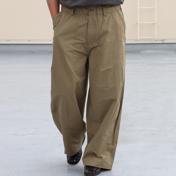 画像3: 綿ナイロンギャバ US ARMY ファティーグ ワイド イージー バルーンパンツ 【送料無料】/Audience (3)