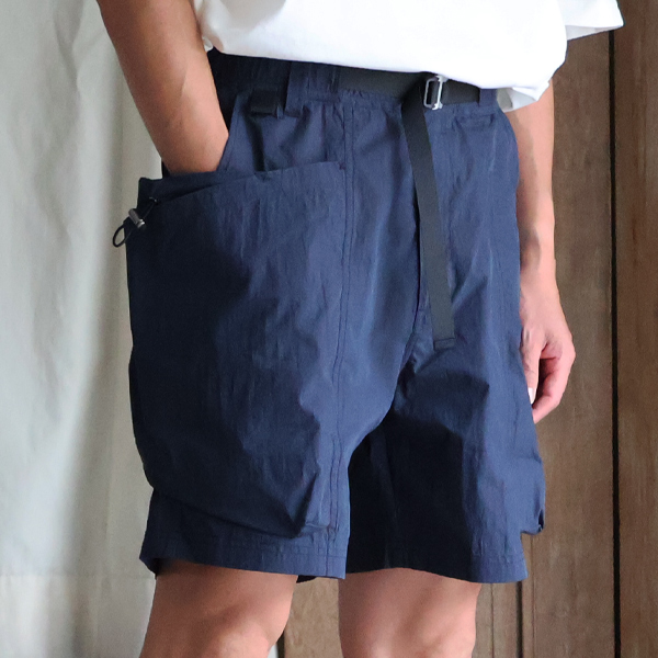 画像5: 綿ナイロンキャンバス サイドドローコード ビックポケット カーゴ イージーショーツ /Audience (5)