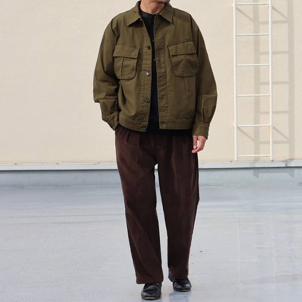 画像11: 14W (ウェル) コットンコーデュロイ 「マンチェスター」 2タック イージー ワイドパンツ【MADE IN JAPAN】『日本製』【送料無料】/ Upscape Audience (11)