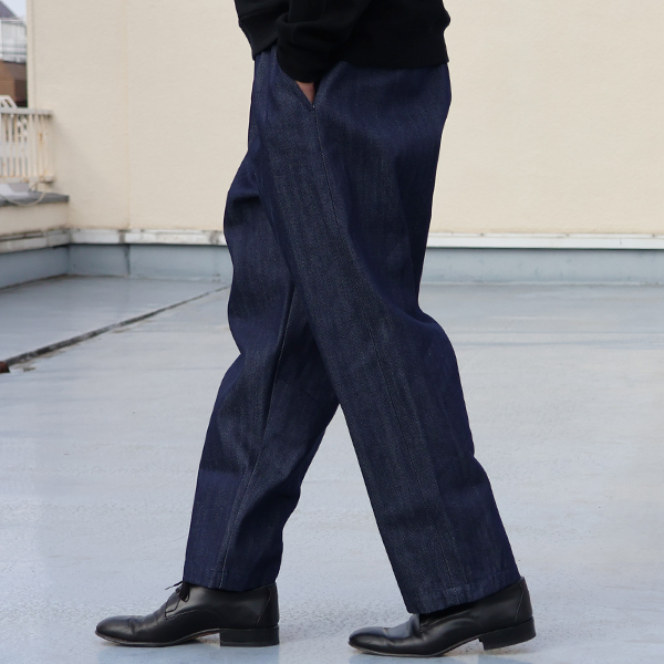画像4: 「備後」 12オンス セルヴィッチ 赤耳デニム 2タック ワイド イージーパンツ【MADE IN JAPAN】『日本製』/ Upscape Audience (4)