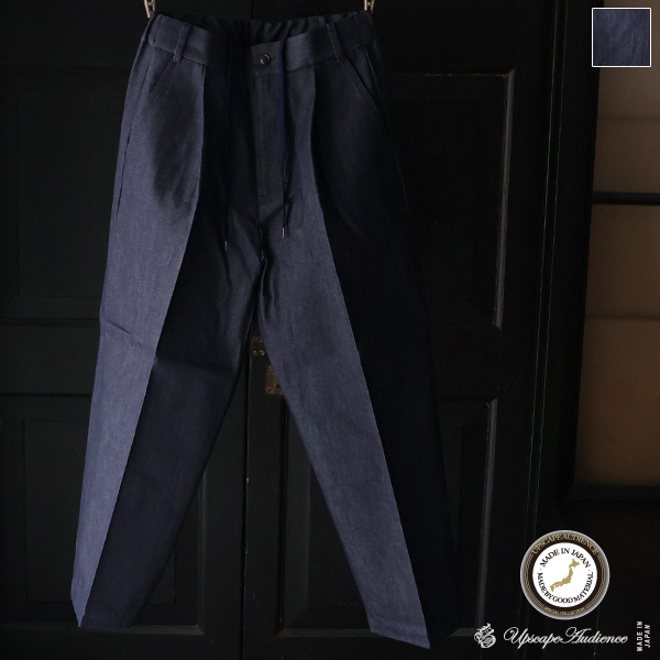 画像1: 「備後」11oz セルヴィッチ 赤耳デニム 1タック ワイド バレル イージーパンツ【MADE IN JAPAN】『日本製』【送料無料】/ Upscape Audience (1)