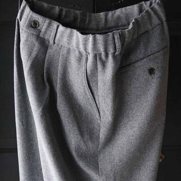 画像20: LANATEC® (ラナテック) TECH メランジヘリンボンツィード 2タック イージー ワイドパンツ【MADE IN JAPAN】『日本製』【送料無料】/ Upscape Audience (20)