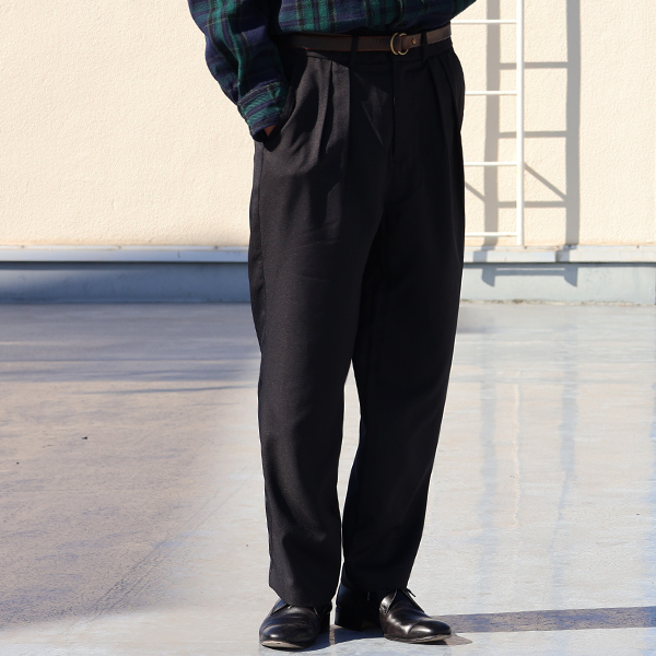 画像3: Naturemier TM (ナチュレミア) TECH メランジツイル 2タック ワイド イージーパンツ【MADE IN JAPAN】『日本製』【送料無料】/ Upscape Audience (3)