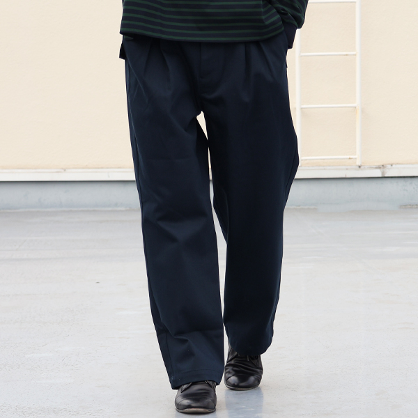画像3: 「遠州」11オンス ヘビーカツラギ BOXタック ワイド イージーパンツ【MADE IN JAPAN】『日本製』【送料無料】/ Upscape Audience (3)