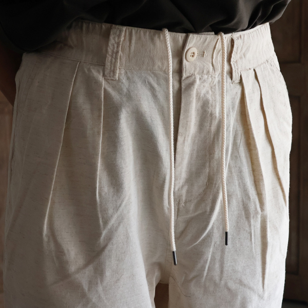 画像18: 綿麻ビンテージキャンバス 2タック ワイド テーパード イージーパンツ 【送料無料】/Audience (18)