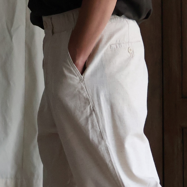 画像20: 綿麻ビンテージキャンバス 2タック ワイド テーパード イージーパンツ 【送料無料】/Audience (20)