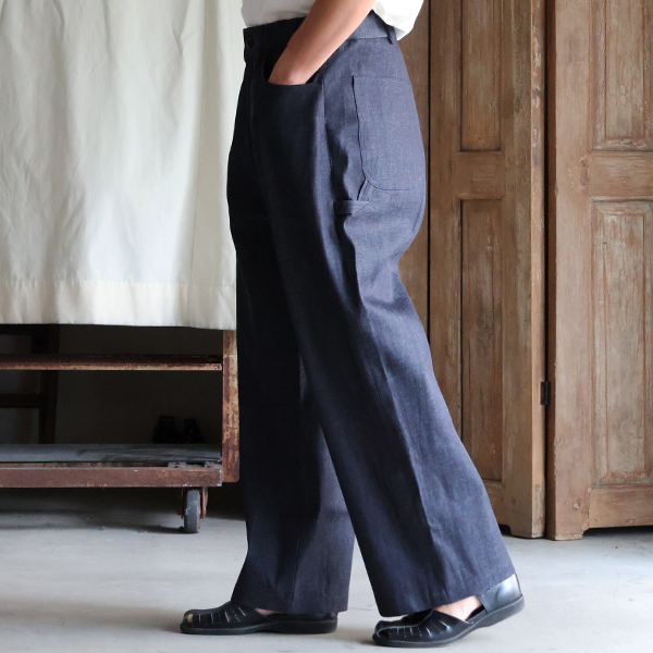 画像4: 「備後」8オンス ムラデニム ワイド イージーペインターパンツ【MADE IN JAPAN】『日本製』【送料無料】/ Upscape Audience (4)
