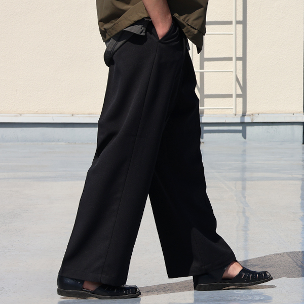 画像5: LANATEC® (ラナテック) TECH ウールライクツイル 2タック ワイドストレート イージーパンツ【MADE IN JAPAN】『日本製』【送料無料】/ Upscape Audience (5)