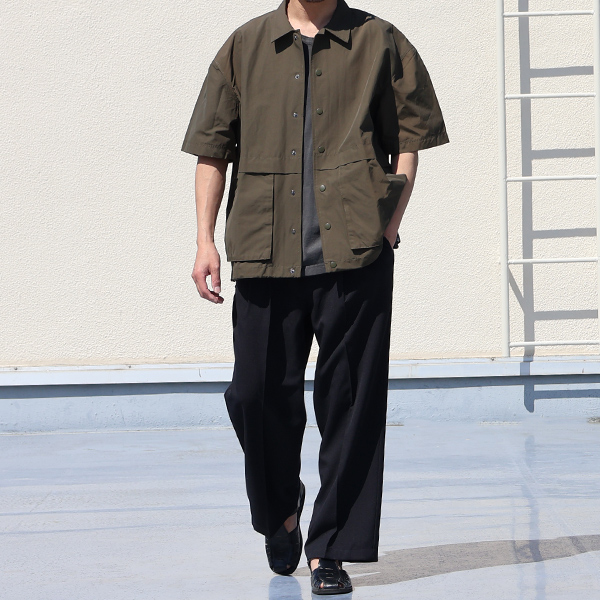 画像8: LANATEC® (ラナテック) TECH ウールライクツイル 2タック ワイドストレート イージーパンツ【MADE IN JAPAN】『日本製』【送料無料】/ Upscape Audience (8)