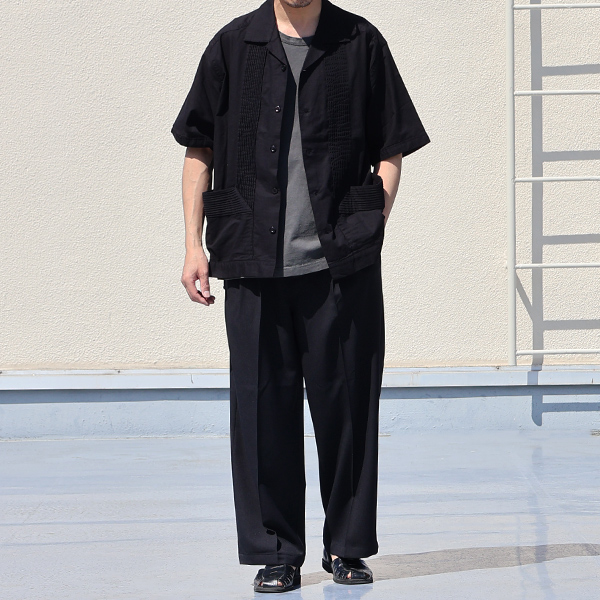 画像9: LANATEC® (ラナテック) TECH ウールライクツイル 2タック ワイドストレート イージーパンツ【MADE IN JAPAN】『日本製』【送料無料】/ Upscape Audience (9)