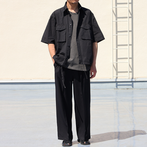 画像10: LANATEC® (ラナテック) TECH ウールライクツイル 2タック ワイドストレート イージーパンツ【MADE IN JAPAN】『日本製』【送料無料】/ Upscape Audience (10)