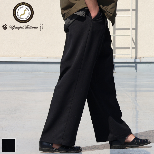 画像1: LANATEC® (ラナテック) TECH ウールライクツイル 2タック ワイドストレート イージーパンツ【MADE IN JAPAN】『日本製』【送料無料】/ Upscape Audience (1)