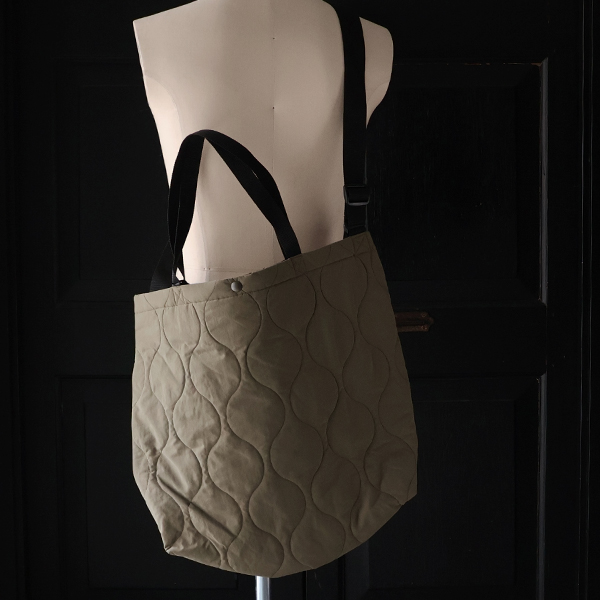 画像3: Teflon（テフロン）耐水撥水コットンタッチ ナイロン ウェーブキルト ショルダートートバッグ【MADE IN JAPAN】『日本製』 / Upscape Audience (3)