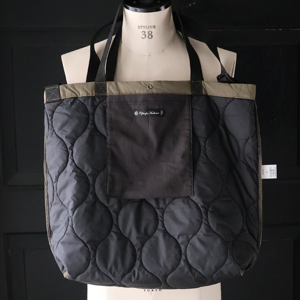 画像4: Teflon（テフロン）耐水撥水コットンタッチ ナイロン ウェーブキルト ショルダートートバッグ【MADE IN JAPAN】『日本製』 / Upscape Audience (4)