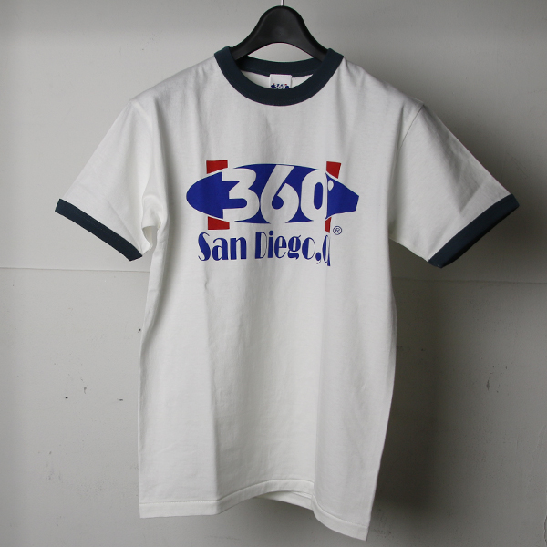 画像2: 【RE PRICE / 価格改定】360°SPORTS WEAR（スリーシックスティスポーツウェア） "360 LOGO" 6oz米綿丸胴リンガーS/S Tee/ Audience (2)