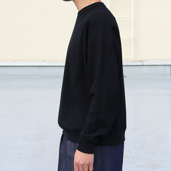 画像4: 「和歌山」 空紡糸(オープンエンド) ハニカムニット (9オンス) クルーネック ミリタリースリーブ 長袖 ニットソー【MADE IN JAPAN】『日本製』 / Upscape Audience (4)