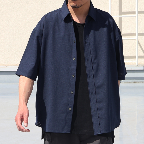 画像2: Prime Flex®(プライムフレックス) x Dot Air® (ドットエア) 2WAYストレッチ レギュラーカラー ハーフスリーブシャツ【MADE IN JAPAN】『日本製』/ Upscape Audience (2)
