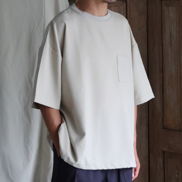 画像9: Naturemier TM (ナチュレミア) TECH リネンライク トロワッシャー ドローコードバルーン クルーネック ハーフスリーブシャツ【MADE IN JAPAN】『日本製』/ Upscape Audience (9)