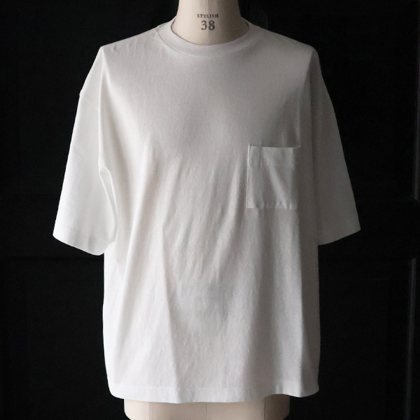 画像2: 「和歌山」ラフィー天竺 （5.5オンス）クルーネック ハーフスリーブ 胸ポケット付き ボクシーTシャツ【MADE IN JAPAN】『日本製』/ Upscape Audience (2)