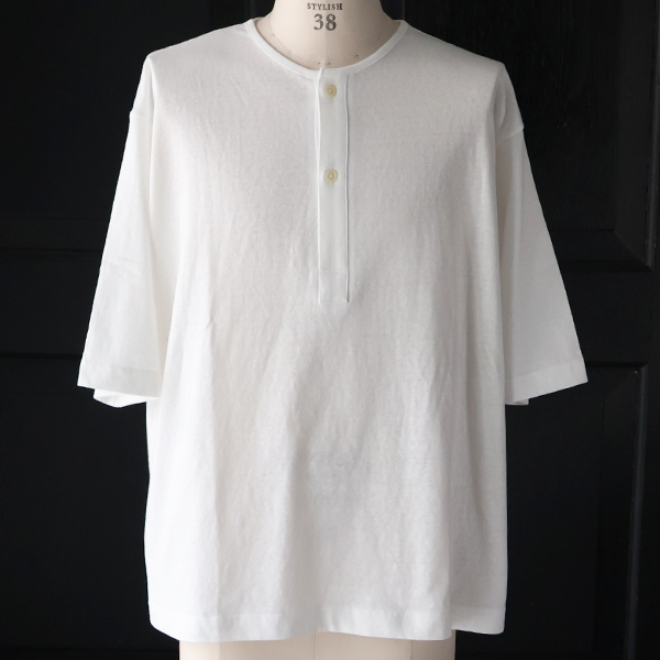 画像2: 「和歌山」ラフィー天竺 （5.5オンス）ハーフスリーブ スリーピングヘンリー Tシャツ【MADE IN JAPAN】『日本製』/ Upscape Audience (2)