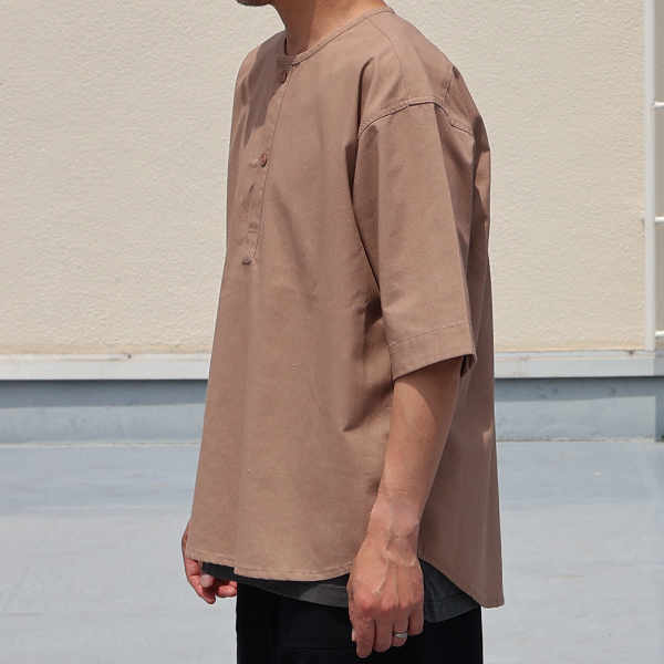 画像8: 綿麻ビンテージキャンバス スリーピング ヘンリー ハーフスリーブシャツ / Audience (8)