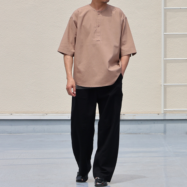 画像8: 綿麻ビンテージキャンバス スリーピング ヘンリー ハーフスリーブシャツ / Audience (8)