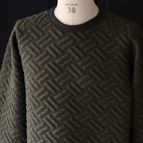 画像27: 「尾州」コットンキルト ミリタリースリーブ クルーネック【MADE IN JAPAN】『日本製』 / Upscape Audience (27)