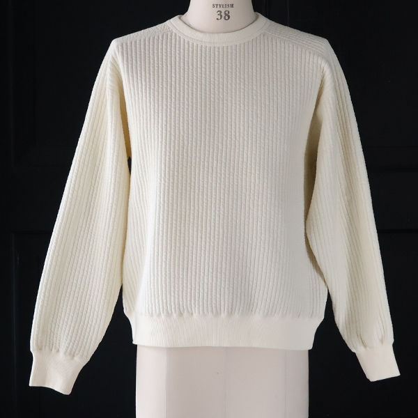 画像12: 「尾州」コットンキルト ミリタリースリーブ クルーネック【MADE IN JAPAN】『日本製』 / Upscape Audience (12)