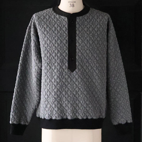 画像21: 「尾州」コットンキルト 布帛ヘンリーネック【MADE IN JAPAN】『日本製』 / Upscape Audience (21)