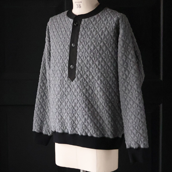 画像22: 「尾州」コットンキルト 布帛ヘンリーネック【MADE IN JAPAN】『日本製』 / Upscape Audience (22)