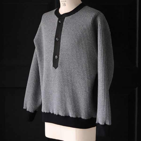 画像18: 「尾州」コットンキルト 布帛ヘンリーネック【MADE IN JAPAN】『日本製』 / Upscape Audience (18)